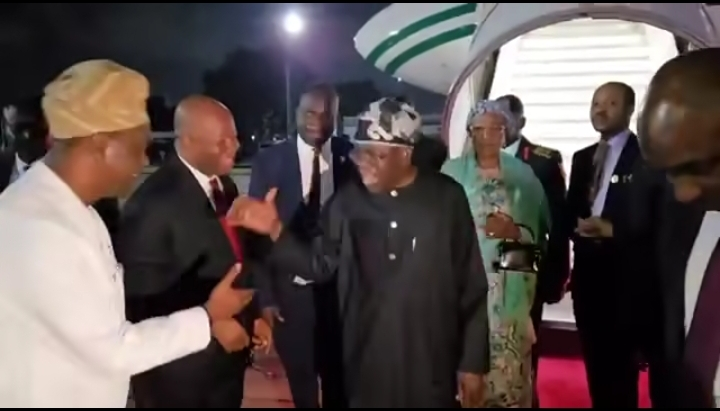 Tinubu arrives Lagos for Eid-el-Fitr
