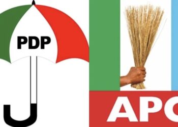 Another Governor Dumps PDP for APC PDP and APC logo