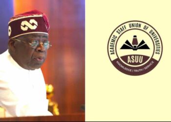 Tinubu and ASUU logo