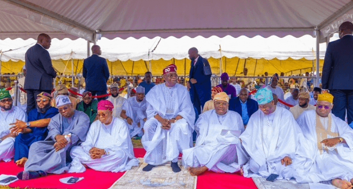 Tinubu Joins Muslims for Eid Celebration