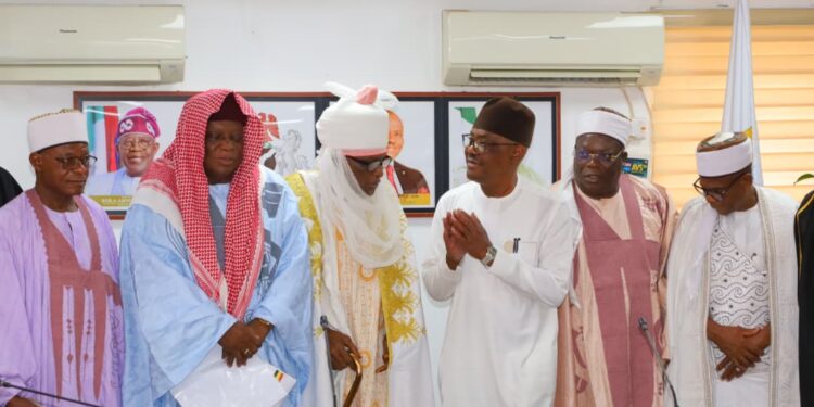 Wike Allocates Land to FCT Traditional Rulers The Minister of FCT Nyesom Wike and FCT traditional rulers.