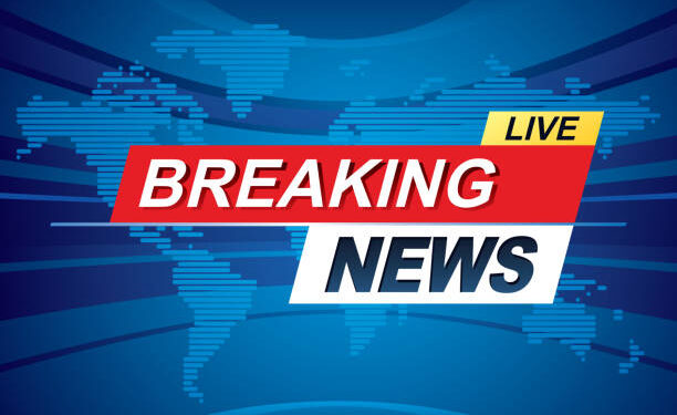 Breaking news with world map background. Vector