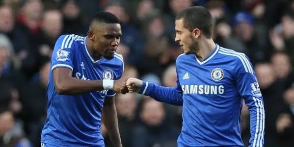 Eden Hazard and Samuel Eto’o