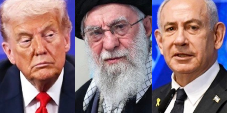 US President Donald Trump, Israeli Prime Minister Benjamin Netanyahu, and Iran’s Supreme Leader Ayatollah Ali Khamenei