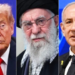 US President Donald Trump, Israeli Prime Minister Benjamin Netanyahu, and Iran’s Supreme Leader Ayatollah Ali Khamenei