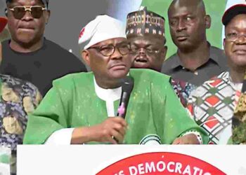 Wike at the PDP convention in Abuja