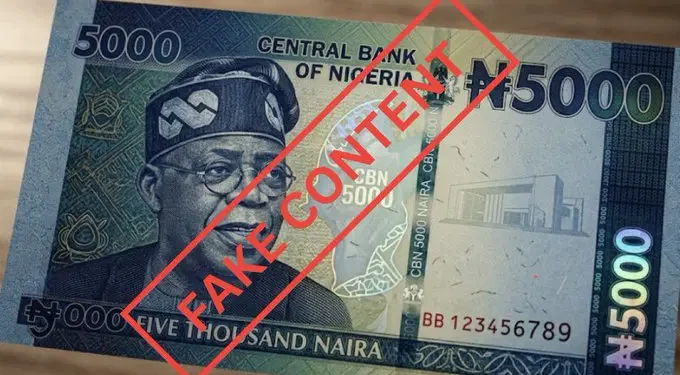 CBN Denies N5,000 Note Rumour Fake Naira Note
