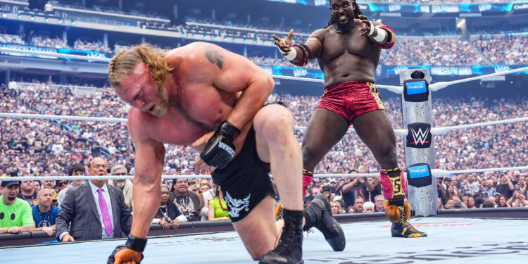 Nigerian wrestler Oba Femi beats Brock Lesnar