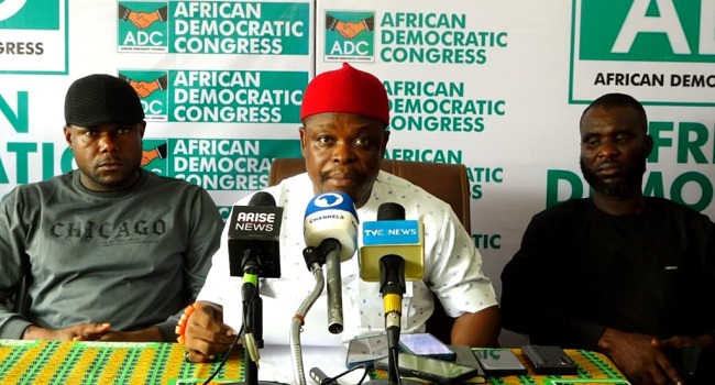 ADC leadership in Rivers State addressing the press on its planned congresses.