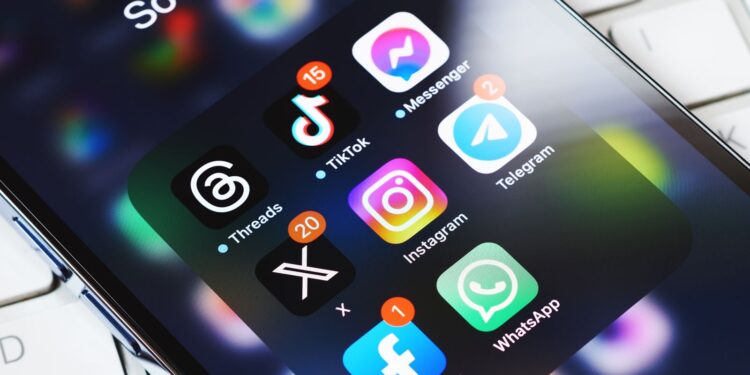 Threads X Instagram Facebook WhatsApp apps on smartphone screen