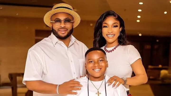 Tonto Dikeh Olakunle Churchill and son King