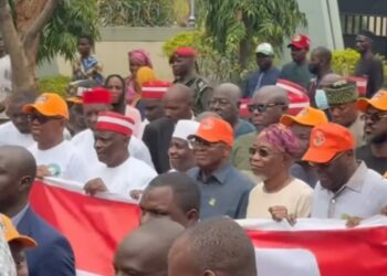 ADC Leaders at INEC protest