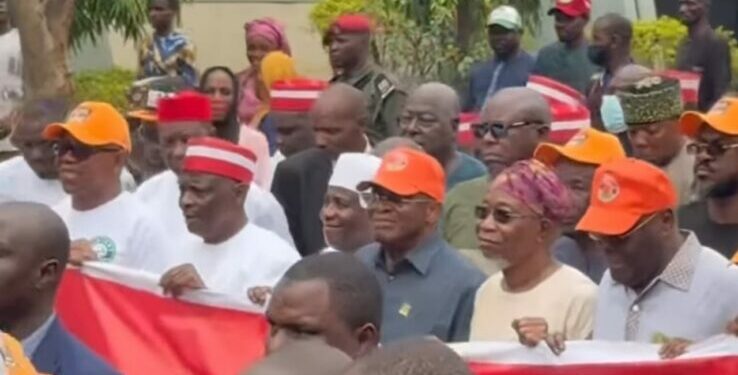 ADC Leaders at INEC protest