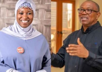 Aisha Yesufu and Peter Obi