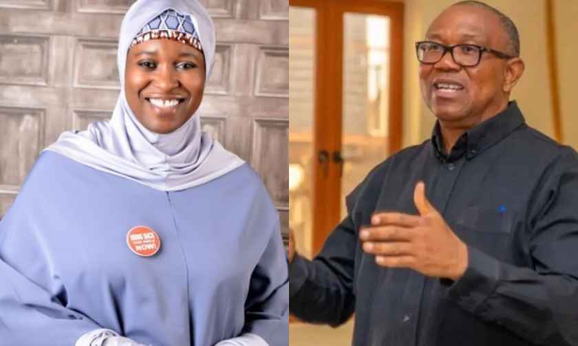 Aisha Yesufu and Peter Obi