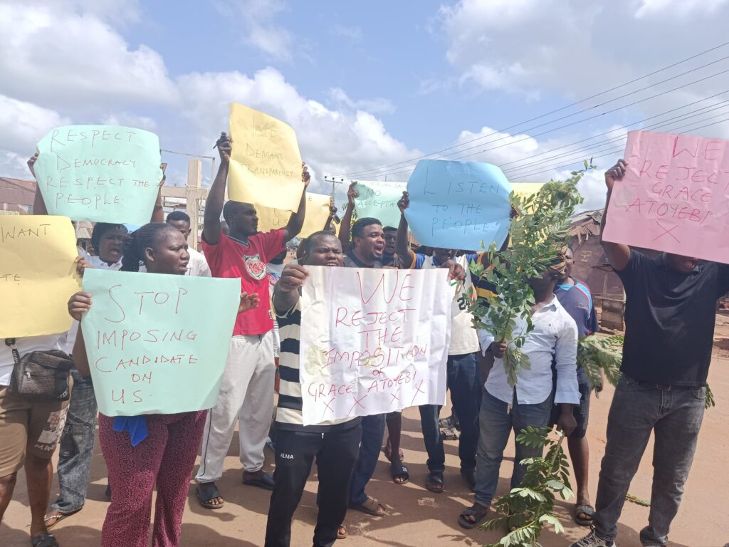 APC Members Reject Candidate Imposition APC members protest