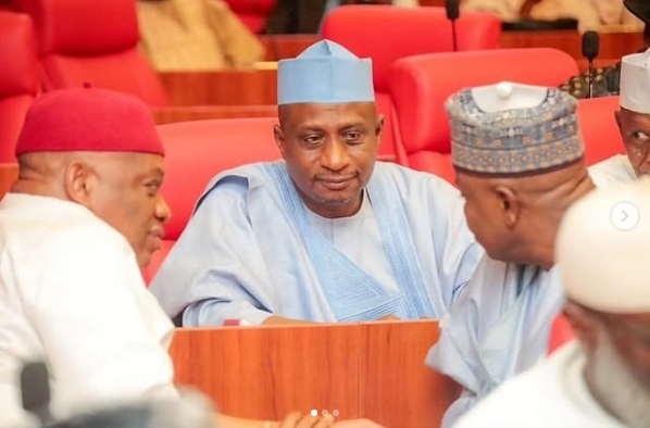 Senator Ibrahim Khalid Mustapha with other senators