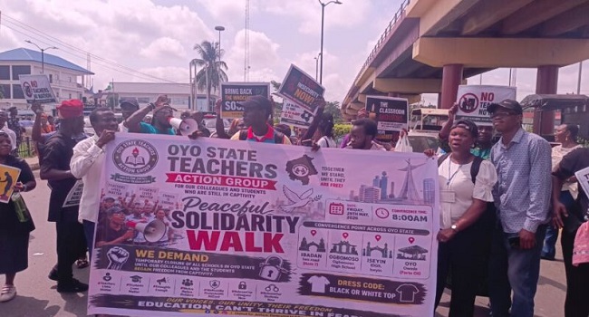 Oyo Teachers Take to the Streets as Kidnapped Pupils Remain in Captivity Oyo