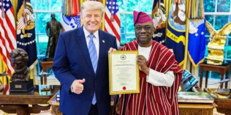 Kayode Presents Letter of Credence to Trump as Nigeria’s US Ambassador Photo of Trump and Are