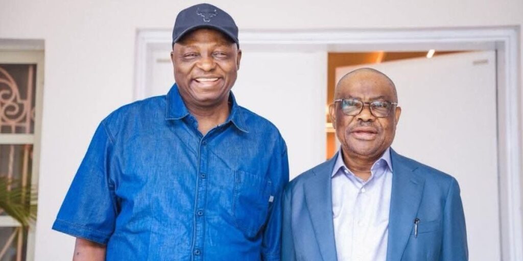 Why I Met APC Chairman — Wike Photo of Nentawe Yilwatda and Nyesom Wike