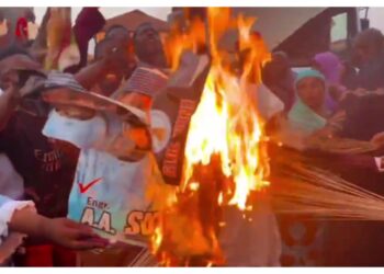 Nigerian Governor Campaign Posters Burnt Down