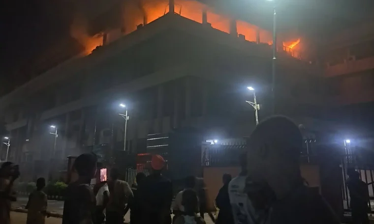 Fire Guts Nigerian Bank